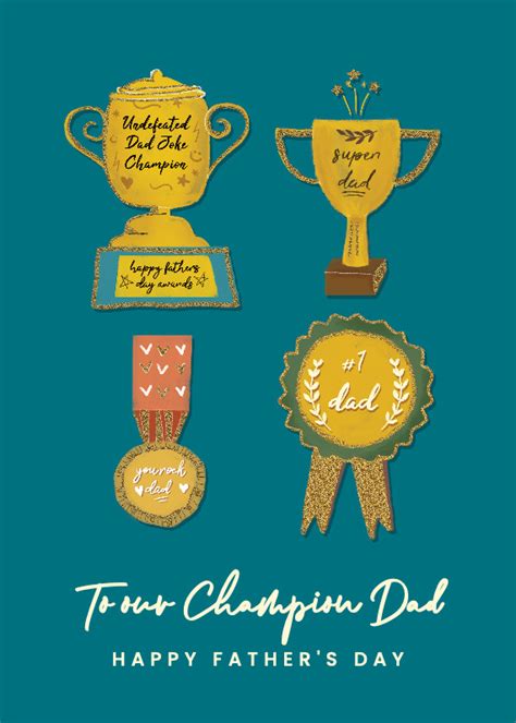 Champion Dad Fathers Day Card Free Greetings Island