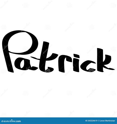 Patrick Name Lettering Tinsels Vector Illustration