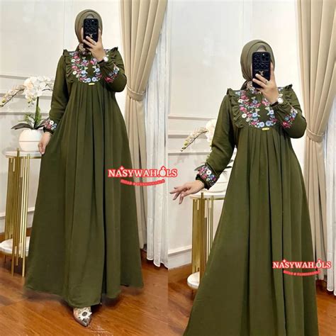 Jual Inara Dress Gamis Crinkel Airflow Premium Polos Terbaru