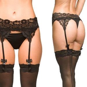 Black Lingerie Lace Garter Belt Etsy