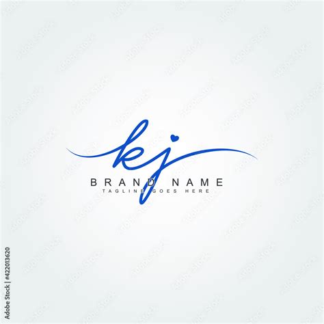 Initial Letter Kj Logo Hand Drawn Signature Logo Stock Vector Adobe