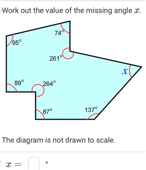 Solved Work Out The Value Of The Missing Angle X The Diagram Is Not