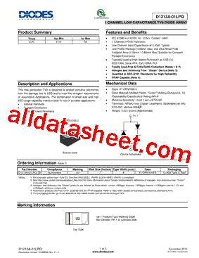 D1213A 01LPQ 7B Datasheet PDF Diodes Incorporated