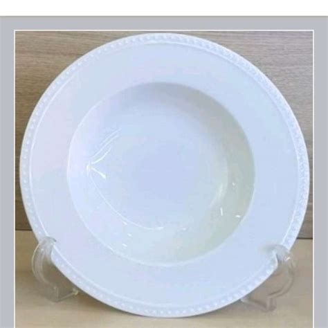 Jual Piring Keramik Beling Porselen Cekung Putih Polos 9 Serving Dish