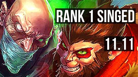 Singed Vs Wukong Top Rank 1 Singed 8112 Quadra Legendary Na