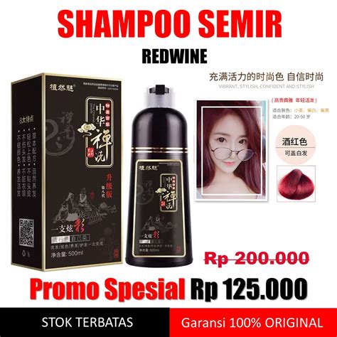 SHAMPOO SEMIR WARNA RED WINE SEMIR INSTANT WARNA MERAH SHAMPOO UBAN