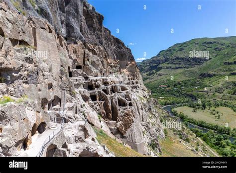 Vardzia Cave Monastery Complex In Georgia Mountain Slope With Caves