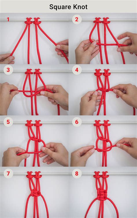 How To Tie A Macrame Square Knot With Pictures