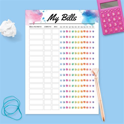 Bill Tracker Free Printable