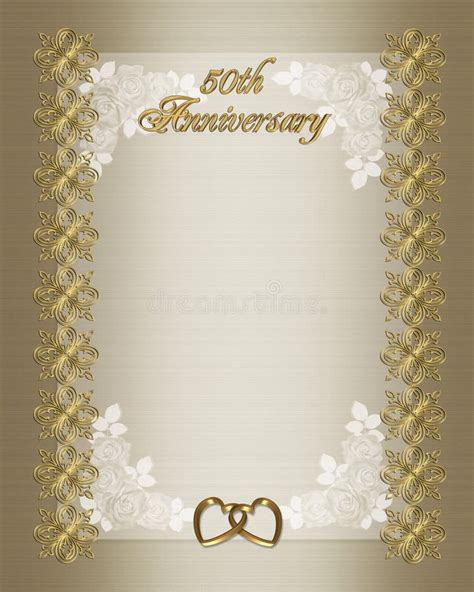 50th Wedding Anniversary Invitation Template Stock Illustration - Illustration of decoration ...