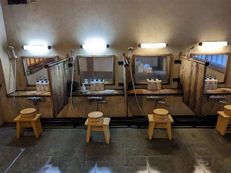 Shower / Bath Room in Traditional Japanese Hot Spring (Onsen) Resort