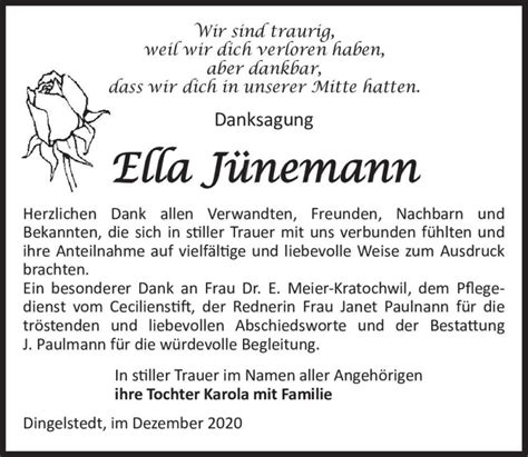 Traueranzeigen Von Ella J Nemann Abschied Nehmen De