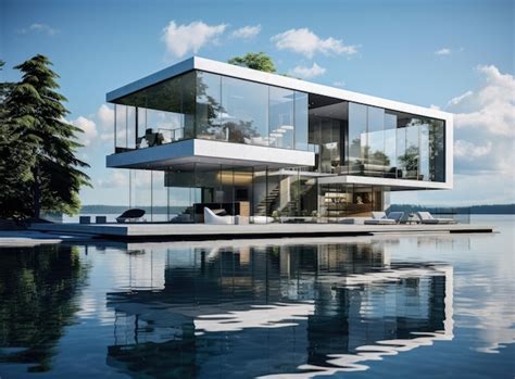 Premium AI Image | Modern luxury home with swimming pool