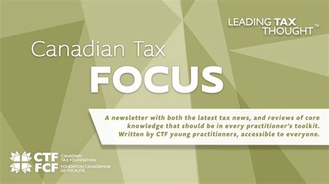 Canadian Tax Foundation I Fondation Canadienne De Fiscalité On Linkedin