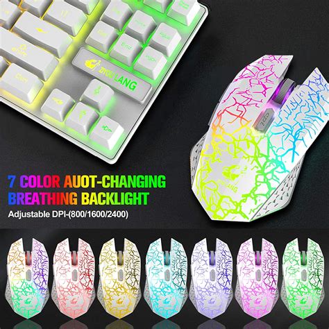 Free Shipping Ziyoulang Wireless Gaming Keyboard And Mouse Combo With 87 Key Rainbow Led