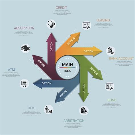 Premium Vector Infographic Banking Template Icons In Different Colors