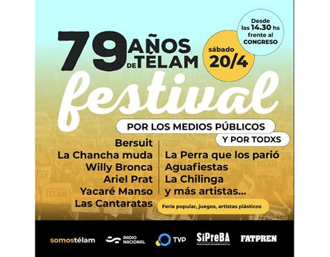 Festival Musical Por Los 79 Años De Télam Y En Defensa De Todos Los Medios Públicos