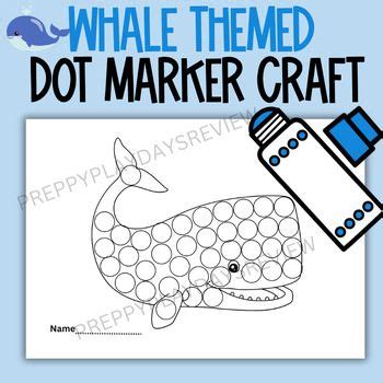 Whale Themed Dot Marker Bingo Dabber Craft Early Years Fine Motor