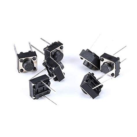 Daoki 100pcs Tact Button Switch 2 Pin Dip 6x6x5mm Pcb Momentary Tactile Tact Push Button Switch