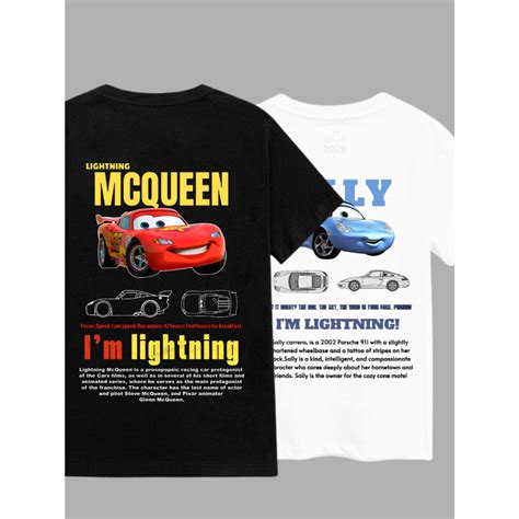 Camisetas Casal McQueen e Sally Carros Camisas Tendência desenho casais