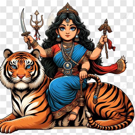 Maa Durga Cute Cartoon Cute Mata Rani Maa Sherawali Beautiful Cute