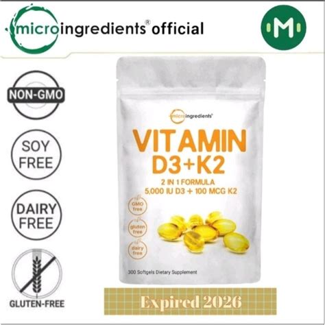 Jual Terbaik Microingredients Vitamin D3 K2 5000iu Isi 300softgel Micro