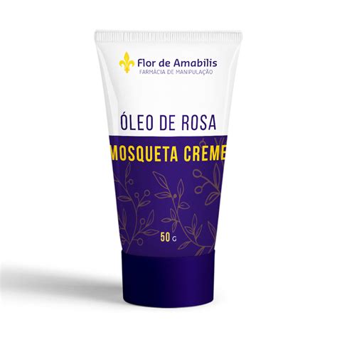 Óleo de rosa mosqueta creme 50 gramas Farmácia de Manipulação Flor