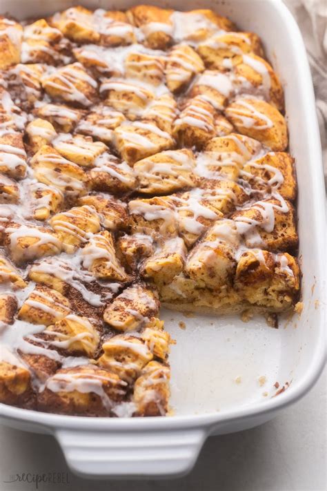 Easy Cinnamon Roll Casserole Recipe 7 Ingredients The Recipe Rebel