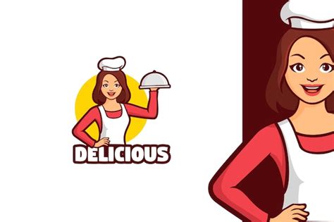 Premium Vector Woman Chef Logo Mascot Character