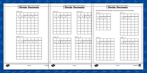 Sixth Grade Divide Decimals With Grid Guide Teacher Made