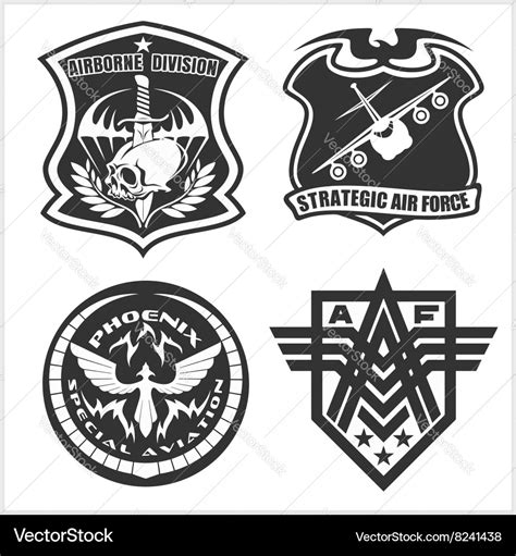 Military Airforce Patch Set Armed Forces Badges Vector Image