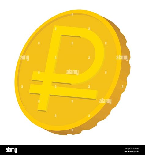 Gold coin with Ruble sign icon, cartoon style Stock Vector Image & Art ...