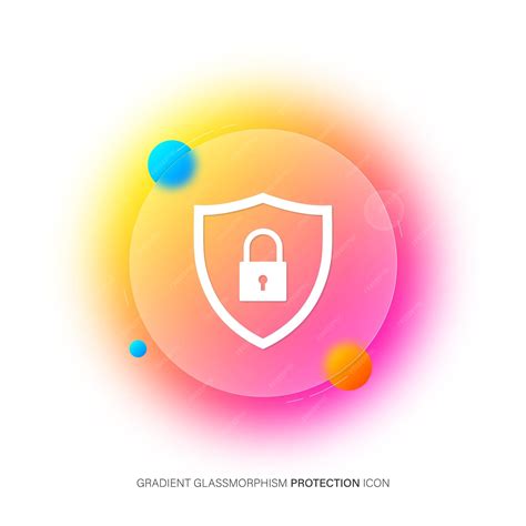 Premium Vector Security Shield Protection Line Icon Gradient Blur