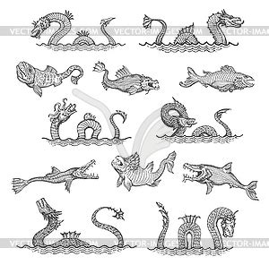 Sea Monster Cartoon Stock Illustrations – 9,373 Sea Monster - Clip Art ...