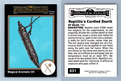 Magical Aromatic Oil Advanced Dungeons Dragons Tsr Trading Card