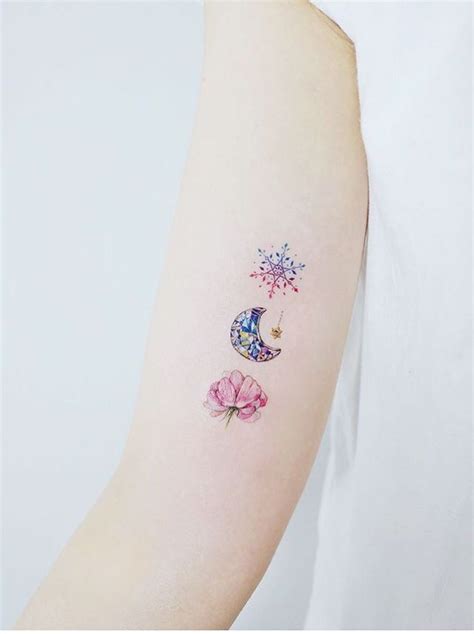 sun moon stars tattoo | Tattoos, Cute tattoos, Snow flake tattoo