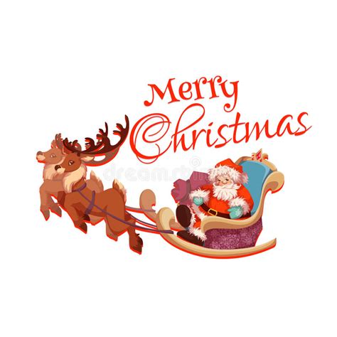 Merry Christmas Greeting Card With Santa Claus On Stock Vector