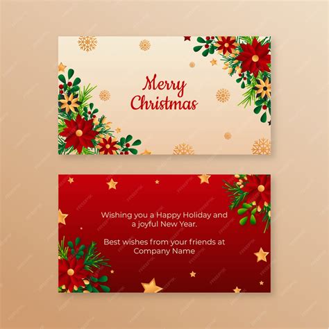 Premium Vector | Gradient business christmas cards template