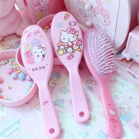 Pink Hello Kitty My Melody Kid Hair Brush Comb Anti Static Air Cell