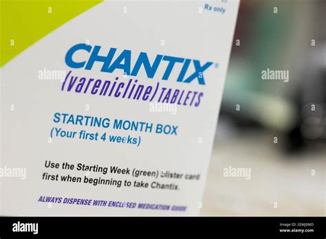 A Box Of Chantix Varenicline Prescription Pharmaceuticals