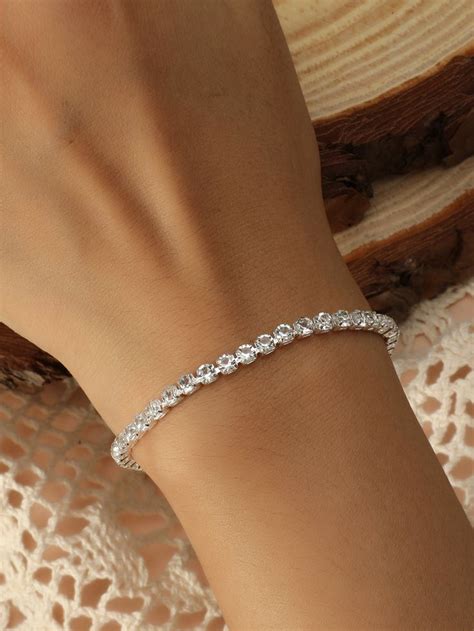 Pulsera Con Dise O De Zirconia C Bica Moda De Mujer Silver