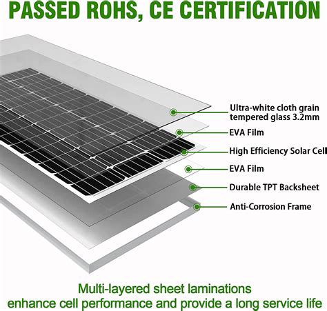 Werchtay Panel Solar De W V V Monocristalino Paquete De