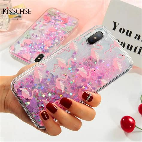 Kisscase Cute Quicksand Phone Cases For Iphone S Plus Cases Flamingo