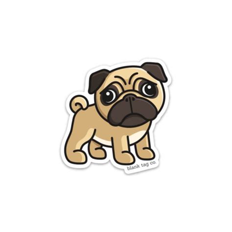 The Pug Sticker | Animal stickers, Cat stickers, Pugs