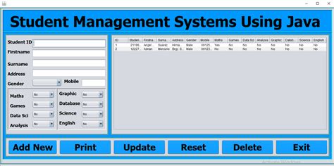 School Management System Java Netbeans