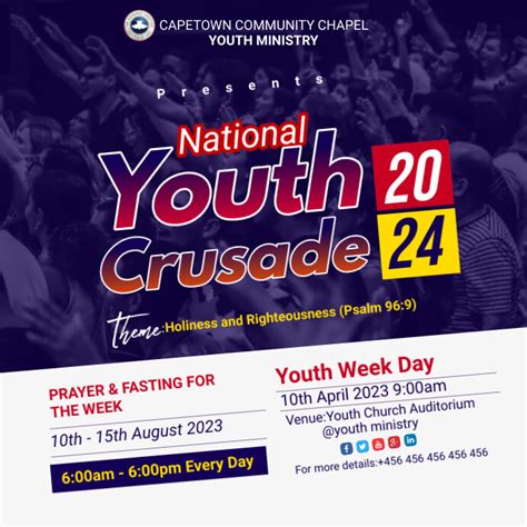 Youth Crusade Flyer Design Template Postermywall