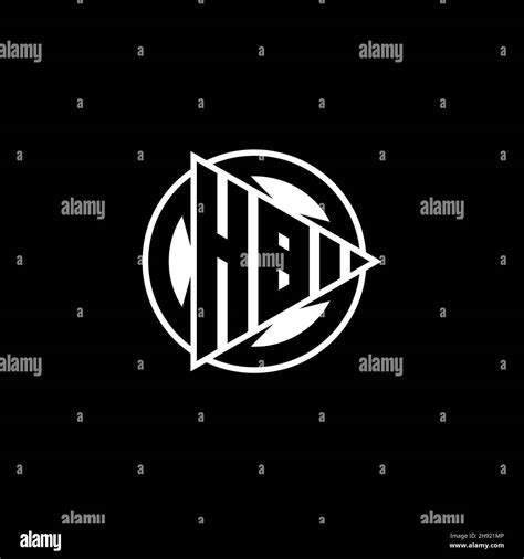 Hb Monogram Logo Letter With Triangle Play Shape And Circle Rounded