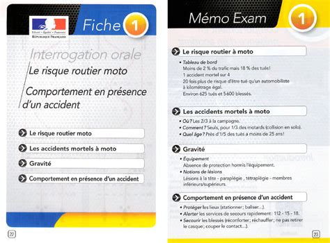 Les Fiches Permis Moto Ancien Examen Easy Monneret