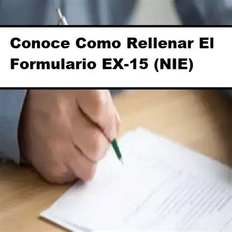 Conoce Como Rellenar El Formulario EX 15 NIE 2024 Udl7