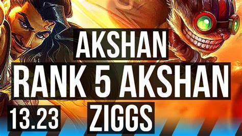 Akshan Vs Ziggs Mid Rank Akshan Games M Mastery